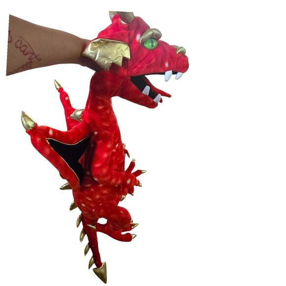 Puppet Company Red Gold Dragon Jumbo Dragon Plush - Picture 10 of 14